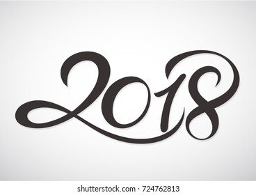 Happy new year 2018 Text Design Vector illustration