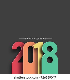 Happy new year 2018 Text Design Vector illustration