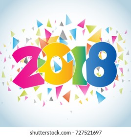 Happy new year 2018 Text Design vector