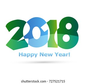 Happy new year 2018 Text Design vector