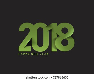 Happy new year 2018 Text Design Vector illustration