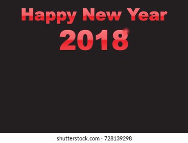 Happy New Year 2018 Text with Metallic Design and copy space