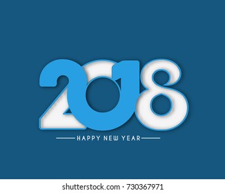 Happy new year 2018 Text Design Vector illustration