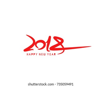 Happy new year 2018 Text Design Vector illustration