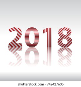 Happy new year 2018 . Text Design Vector illustration
