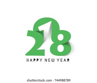 Happy new year 2018 Text Design Vector illustration