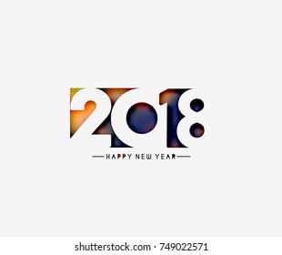 Happy new year 2018 -Text Design Vector illustration