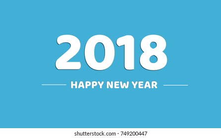 Happy new year 2018 Text Design Vector illustration