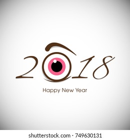 Happy new year 2018 Text Design vector.