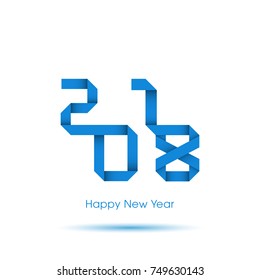 Happy new year 2018 Text Design vector.