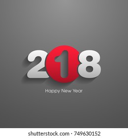 Happy new year 2018 Text Design vector.