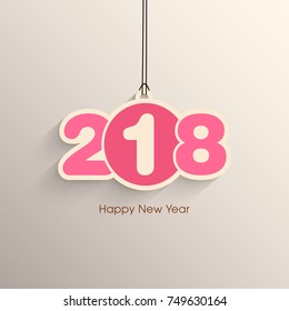 Happy new year 2018 Text Design vector.