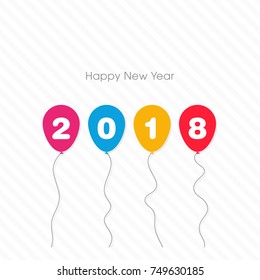 Happy new year 2018 Text Design vector.