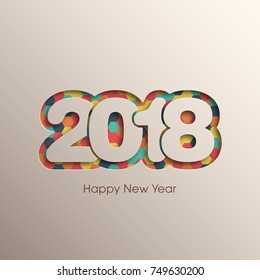 Happy new year 2018 Text Design vector.