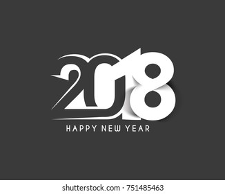 Happy new year 2018 Text Design Vector illustration