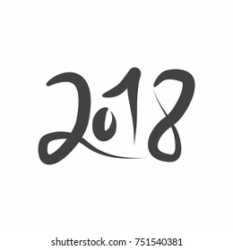 Happy new year 2018 Text Design Vector on white background