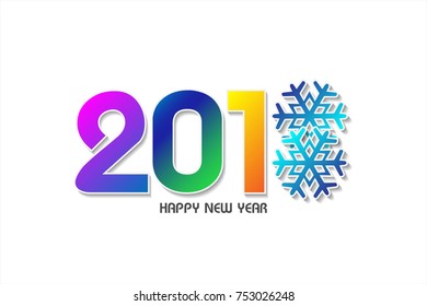 Happy new year 2018 Text design vector illustration