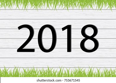 Happy new year 2018 Text Design Vector illustration