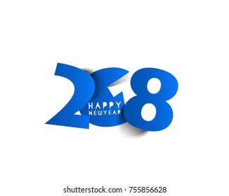 Happy new year 2018 Text Design Vector illustration