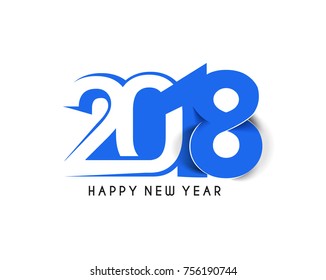 Happy new year 2018 Text Design Vector illustration