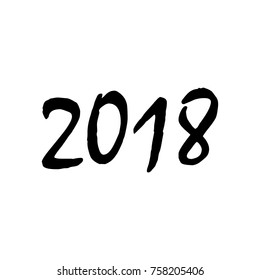 Happy new year 2018 Text Design Vector illustration