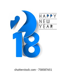 Happy new year 2018 Text Design Vector illustration