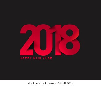 Happy new year 2018 Text Design Vector illustration