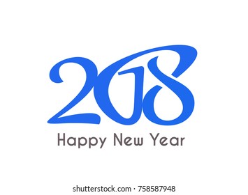 Happy new year 2018 Text Design Vector illustration