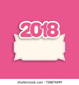 Happy new year 2018 Text Design vector.