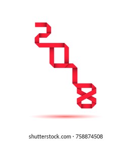 Happy new year 2018 Text Design vector.