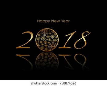 Happy new year 2018 Text Design vector.