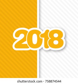 Happy new year 2018 Text Design vector.