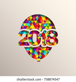 Happy new year 2018 Text Design vector.