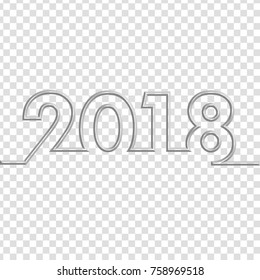 Happy new year 2018 Text Design Vector illustration