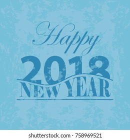 Happy new year 2018 Text Design Vector illustration