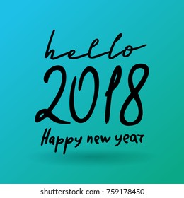 Happy new year 2018. Text Design. Vector illustration. Color wonderful
