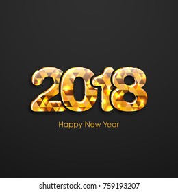 Happy new year 2018 Text Design vector.