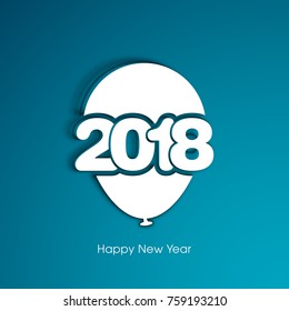 Happy new year 2018 Text Design vector.