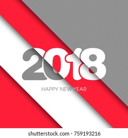 Happy new year 2018 Text Design vector.