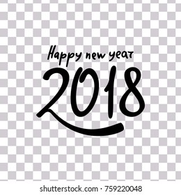 Happy new year 2018. Text Design. Vector illustration.  Wonderful colors