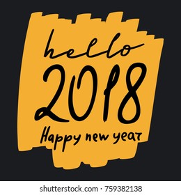 Happy new year 2018. Text Design. Vector illustration.  Wonderful colors