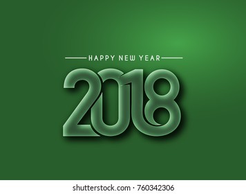 Happy new year 2018 Text Design Vector illustration