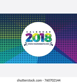 Happy new year 2018 Text Design Vector illustration . Colorful design.