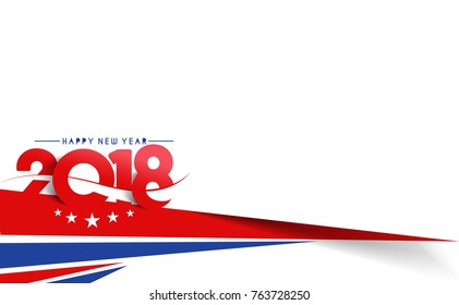 Happy new year 2018 Text Design Vector illustration