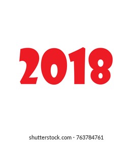 Happy new year 2018 Text Design Vector illustration