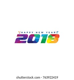 Happy New Year 2018 Text vector abstract polygonal pattern. Creative geometric illustration in Origami style with gradient. Brand-new design for your business.