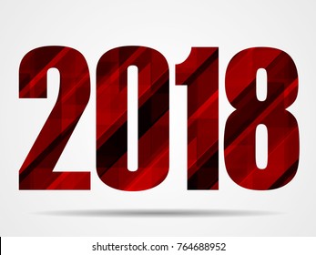 Happy New Year 2018 text design, vector geometric banner