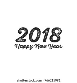 Happy New Year 2018 Text Vector Illustration Background
