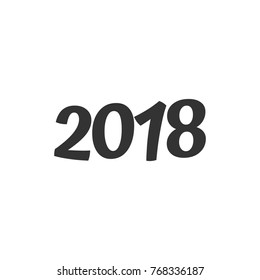 Happy new year 2018 Text Design Vector illustration