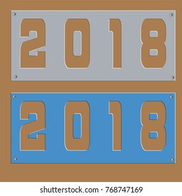 Happy new year 2018 Text Design vector